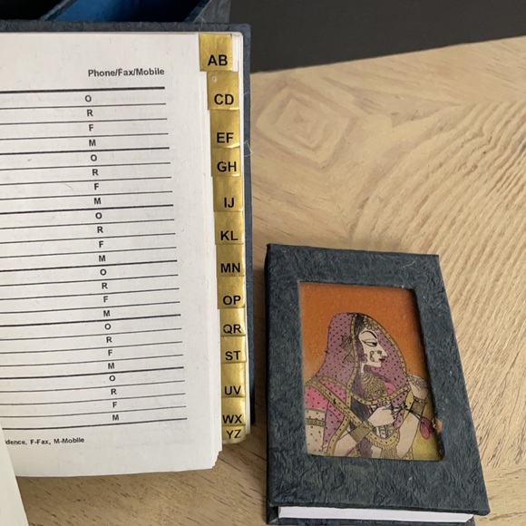 New Unused Crushed Gemstone Stationary Office Set gift Notepad Address Book - Picture 9 of 16